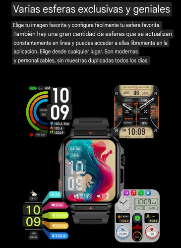 Smartwatch Senbono Militar L81b 1.96 Abs Plástico Bluetooth Blanco Hebilla Blanco Blanco