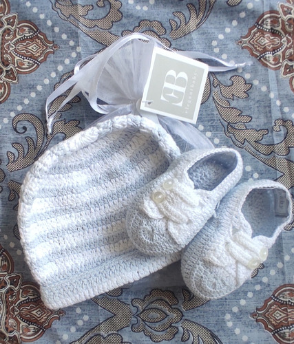 Gorrito Y Zapatos Tejidos Para Bebe Elegantbaby Set