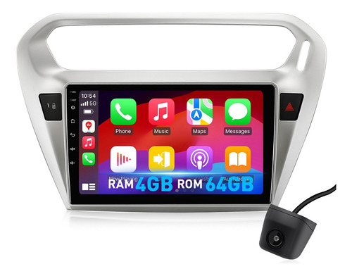 Estéreo 4+64g 4k Para Peugeot 301 2013-2023 Wifi6 Carplay Bt