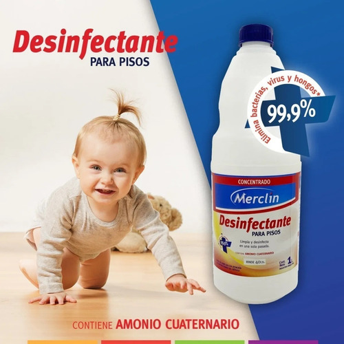 Desinfectante Pisos Baños Cocina Concentrado Merclin 1lt