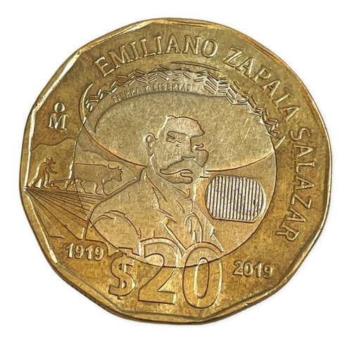 Moneda Conmemorativa 100 Años Emiliano Zapata 