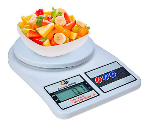 Balança Digital De Cozinha 10kg Branca - Casambiente