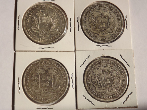 Monedas De Plata. Fuertes. Cinco (5) Bs Bolívares. Colección