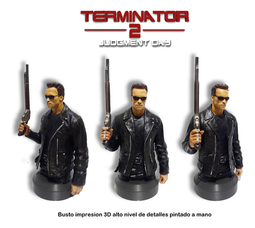 Terminator Figura 3d Muñeco Personaje Busto 16cm