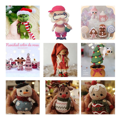 Combo 25 Patrones De Navidad Tejidos A Crochet Amigurumis