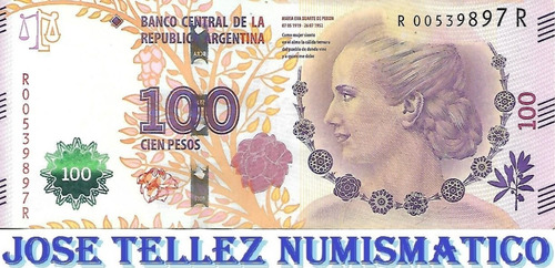 Bottero 4338 $ 100 Evita Reposicion R R Mb+ Palermo