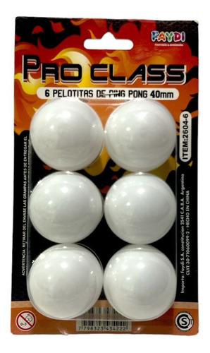 Pelotas De Ping Pong Tenis De Mesa Pro Class X6 40mm Premium