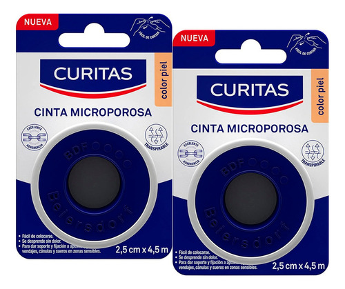 Pack De 2 Cintas Piel Microporosa Curitas