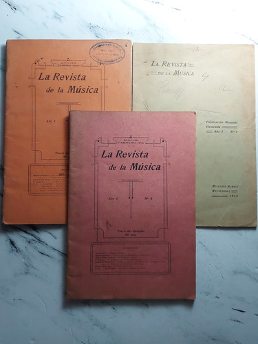 Antiguas Revistas De La Música 1913/14. Lote De 3. Ian 688