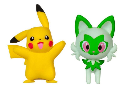 Mini Figuras Originales Pikachu Y Sprigatito Pokemon Battle (Usado)