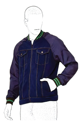 Moldería Textil Unicose -   Campera  Jeans Raglan Niño 2001