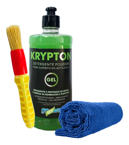 Detergente Polidor Krypton Gel Metais Plasticos Go Eco Wash
