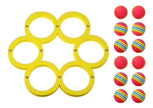Juego De Lanzamiento Para Piscina Con Puntuación Y 12 Bolas