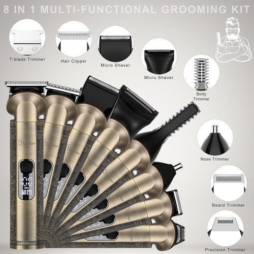 Hatteker Kit De Recortadora De Barba Cortapelos Profesional