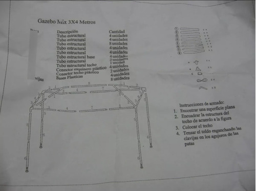 Repuesto Para Gazebo Caños Verdes