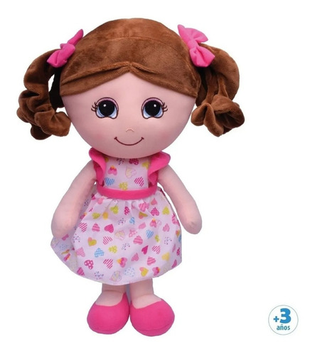 Muñeca De Tela Trapo Fresa 50cm El Duende Azul 6455