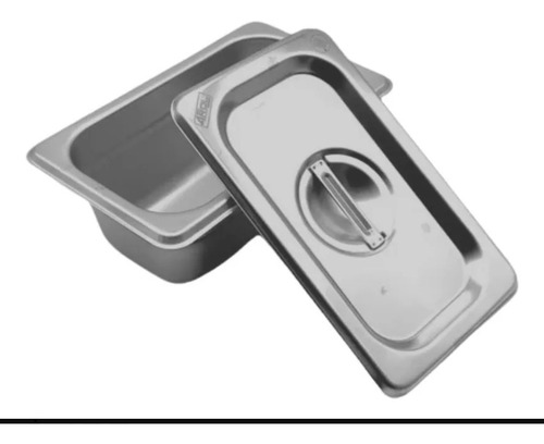 Set 7 Recipiente Inserto 1/3 Con Tapa Acero Inoxidable 15