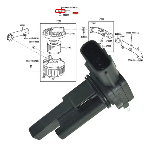 Car Mass Air Flow Meter 22204-30020 2220430020 197400-5270 1