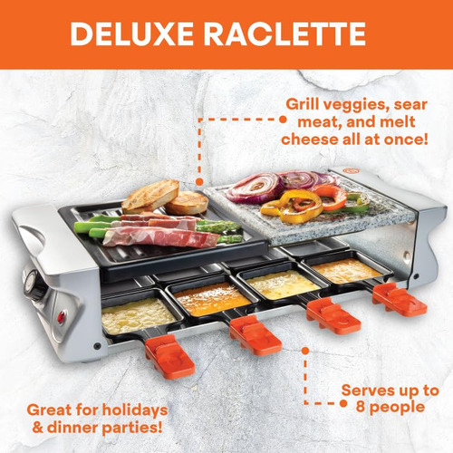 Masterchef Dual Queso Raclette W Antiadherente Placa De Parr