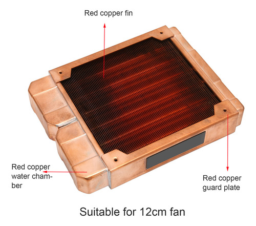 Radiador De Resfriamento De Água Para Cpu, Todo Vermelho, Co