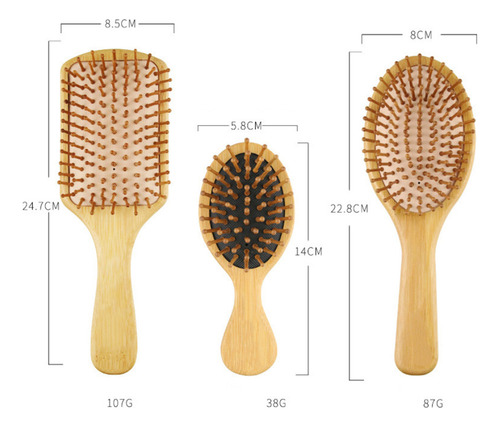 A Peine De Madera For El Cabello, Cepillo De Masaje For El