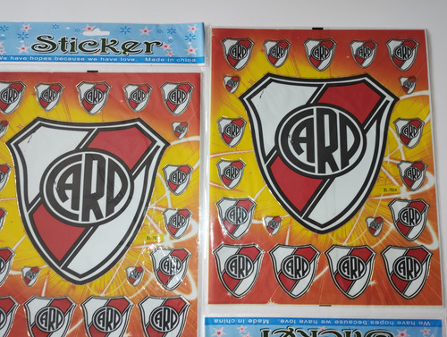 40 Calcos Stickers River. Papel Autoadhesivo Importado