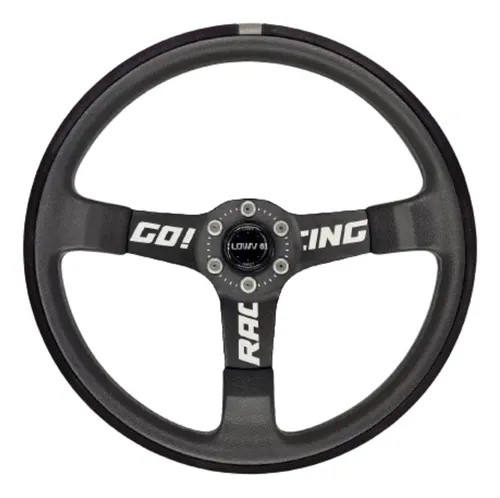 comprar Volante Lowv Sniper Go Racing Suede Ind Cinza + Cubo Fixo