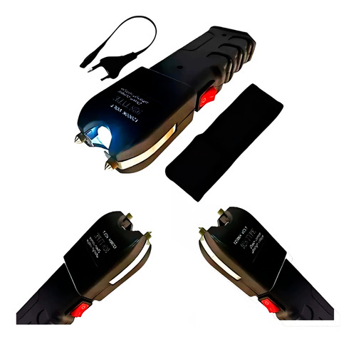 Lanterna Eletrônica Taser Choq 120000w Arma Proteção Branco Preto