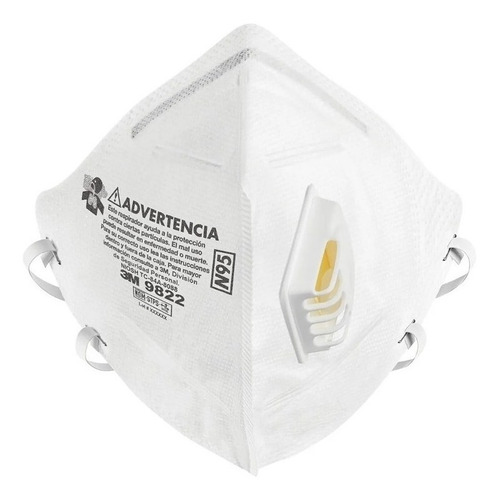 Imagen 1 de 4 de Barbijo 3m Mascarilla 9822 N95 C/ Válvula Sellado Individual