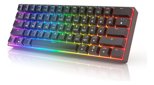 Gk61 - Teclado Mecánico Para Juegos 60%, 61 Teclas Arco Iris