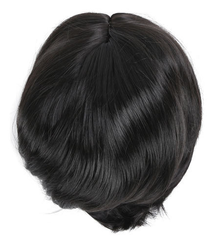 Pelucas De Pelo Sintético Negro Ondulado Corto Para Mujer, R