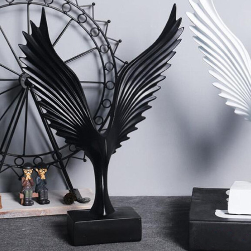 Nova 3 Estatua De Ala De Ángel Negro Negro 10,5 Cm X 3 Cm X