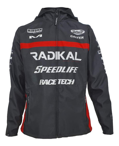 Campera Rompeviento Radikal Race Negro- Allmotors-