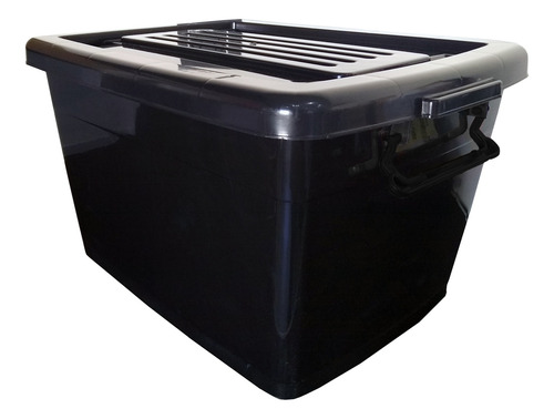 Caja Organizadora 70l Plástica C/rueda Apilable Baúl Gde. X2 Negro Caja Organizadora 70l