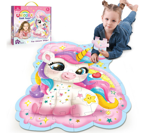 Puzzle Wookidel Unicorn Floor, 45 Piezas, Para Niños De 3 A