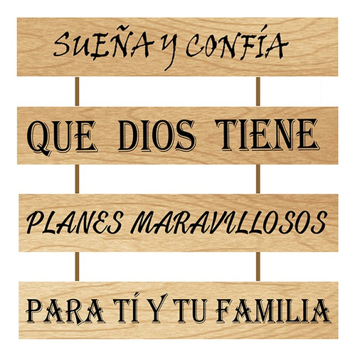 Frase Decorativa  Madera Mdf Imagen Digital Vinilo Adhesivo