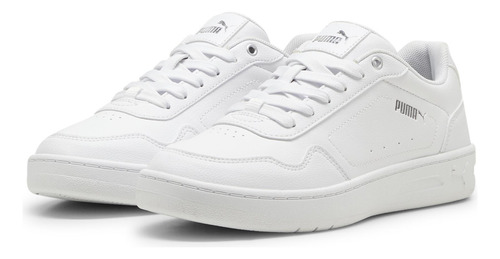 Tenis Puma Court Classy, Mujer, Blanco Con Plateado