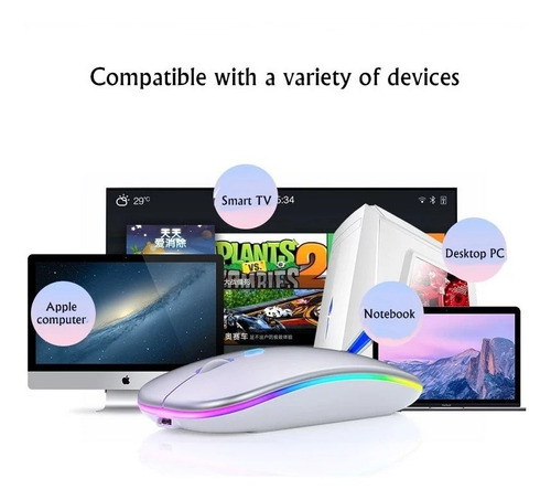 Imagen 10 de 10 de Ratón Silencio 2.4g Wireless Mouse Recargable Portátil