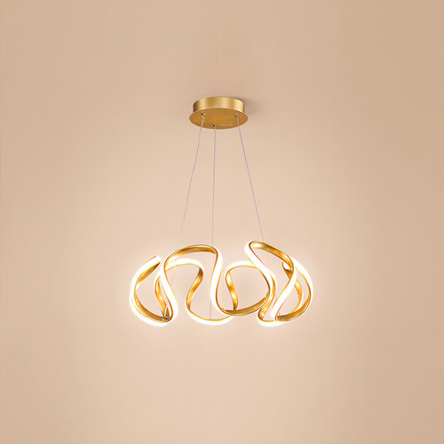 Lustre Led Hall De Entrada Quarto Pendente Controle Dourado 110V/220V