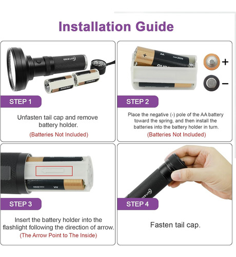 Escolite Linterna Uv Luz Negra, 100 Led 395 Nm Ultrav...