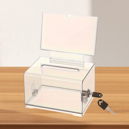 Caja De Recaudación De Fondos Frasco Transparente Para