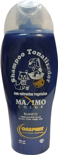 Shampoo Tonalizador Maxicolor Pelo Blanco Perro Gato Osspret