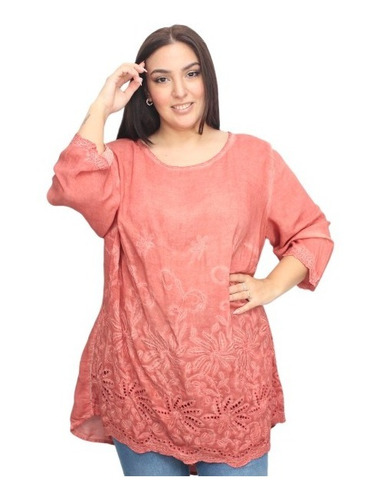 Blusa Camisola Talle Grande Especial Broderie Importado