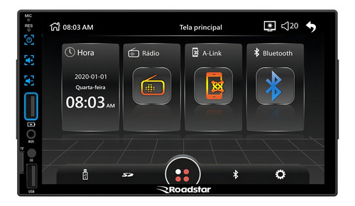 Mp5 Automotivo Roadstar Touch Celular Espelha Universal 2din