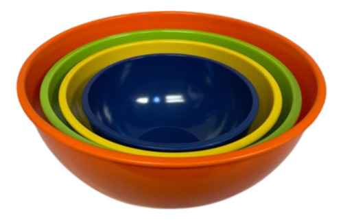 Juego De 4 Bowls De Colores Multiusos Diferente Tamaño