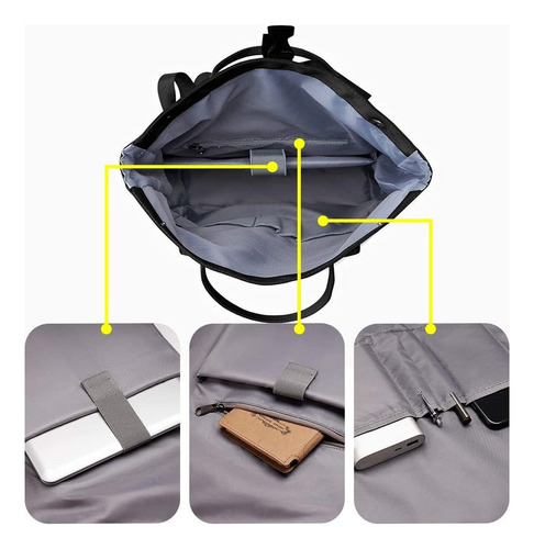 Mochila Enrollable Ligera E Impermeable Para Portátil P Color Azul Diseño De La Tela Poliéster