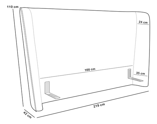 Cabeceira Cama Box Queen 160cm Nilo P05 Veludo Bege