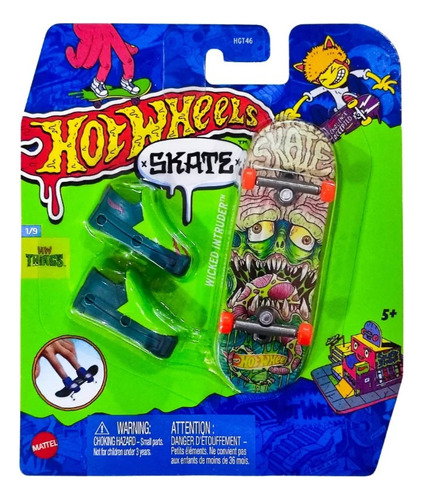 Skate De Dedo Hot Wheels Com Tênis Fingerboard Wicked Intrud