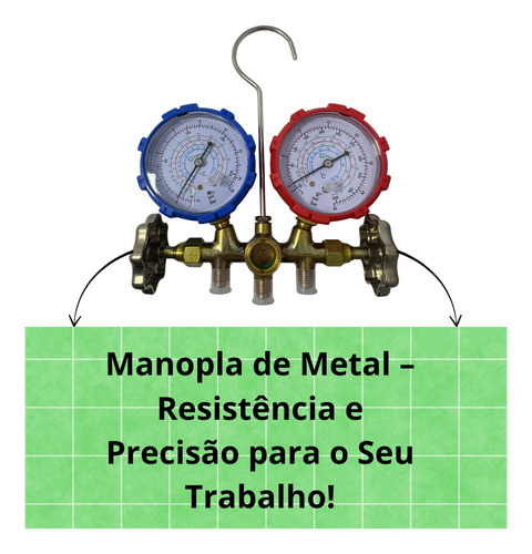 Manifold Resistente Com Manopla De Aço R22 R134 R407