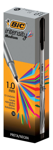 Caneta Ponta Porosa Intensity 1.0 Mm Preta Bic Caixa 10un